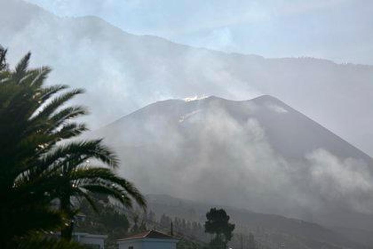 El volcán de la Palma este día de Navidad.