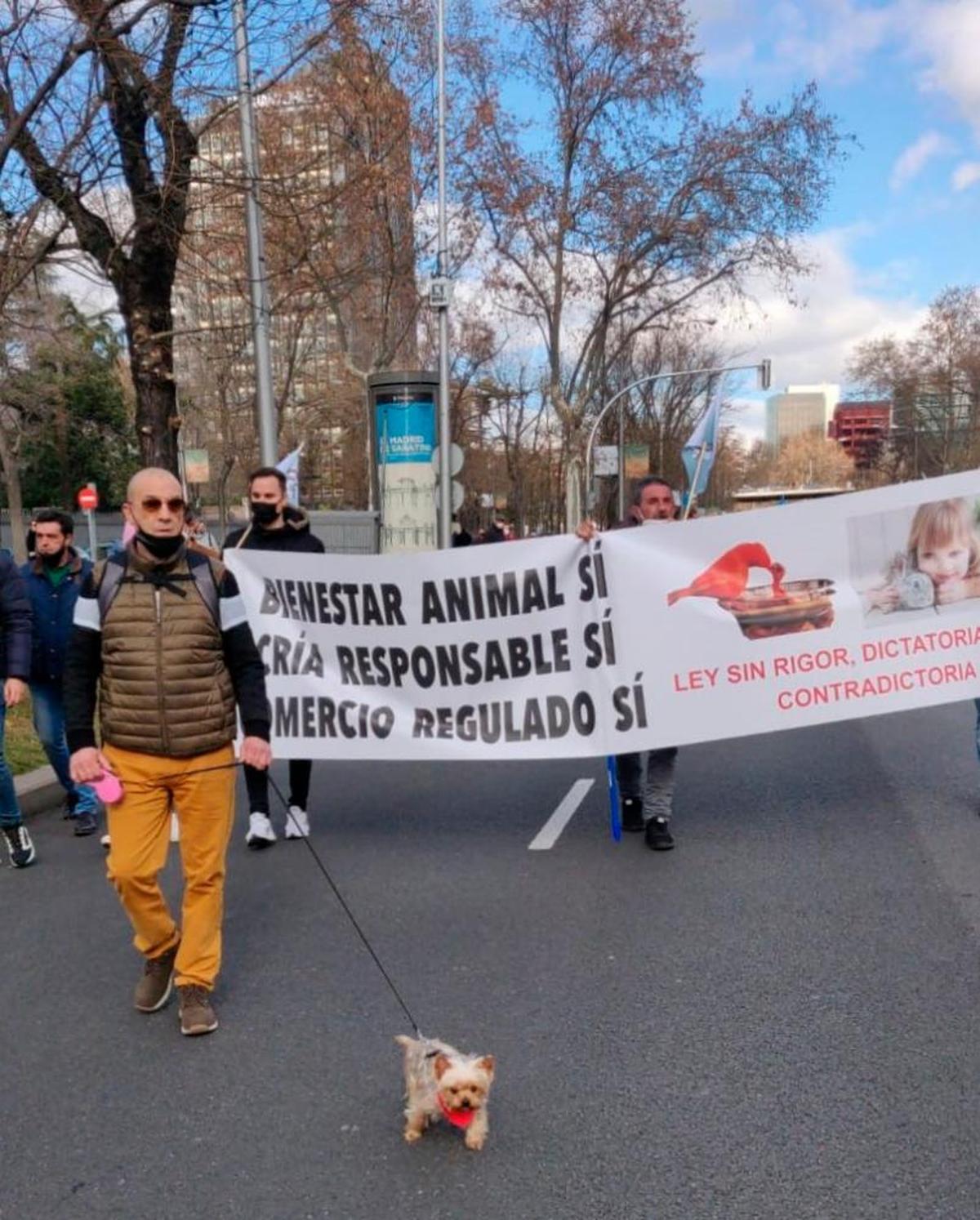 Jesús Ramón Monzón, empresario salmantino, en la manifestación.