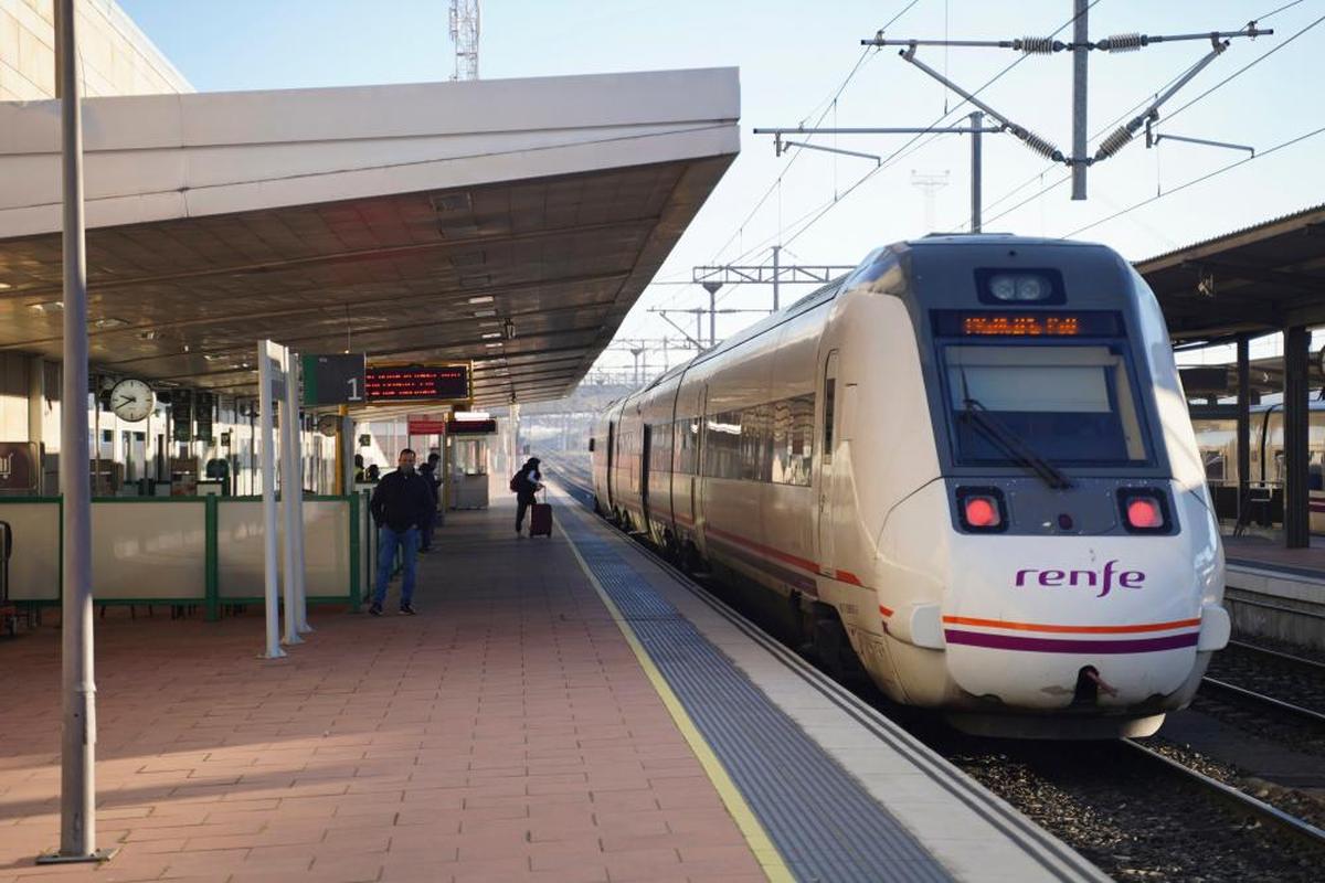 Un tren procedente de Madrid, la pasada semana en la estación de Salamanca.