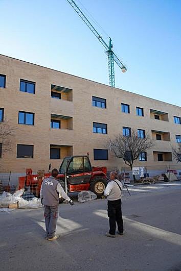 Un edificio en construcción en la ciudad de Salamanca.
