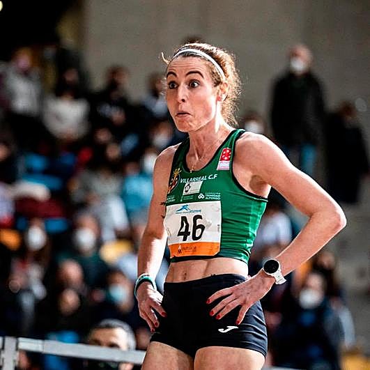 Cara de asombro de Lorena Martín el martes en Sabadell tras conocer su registro.