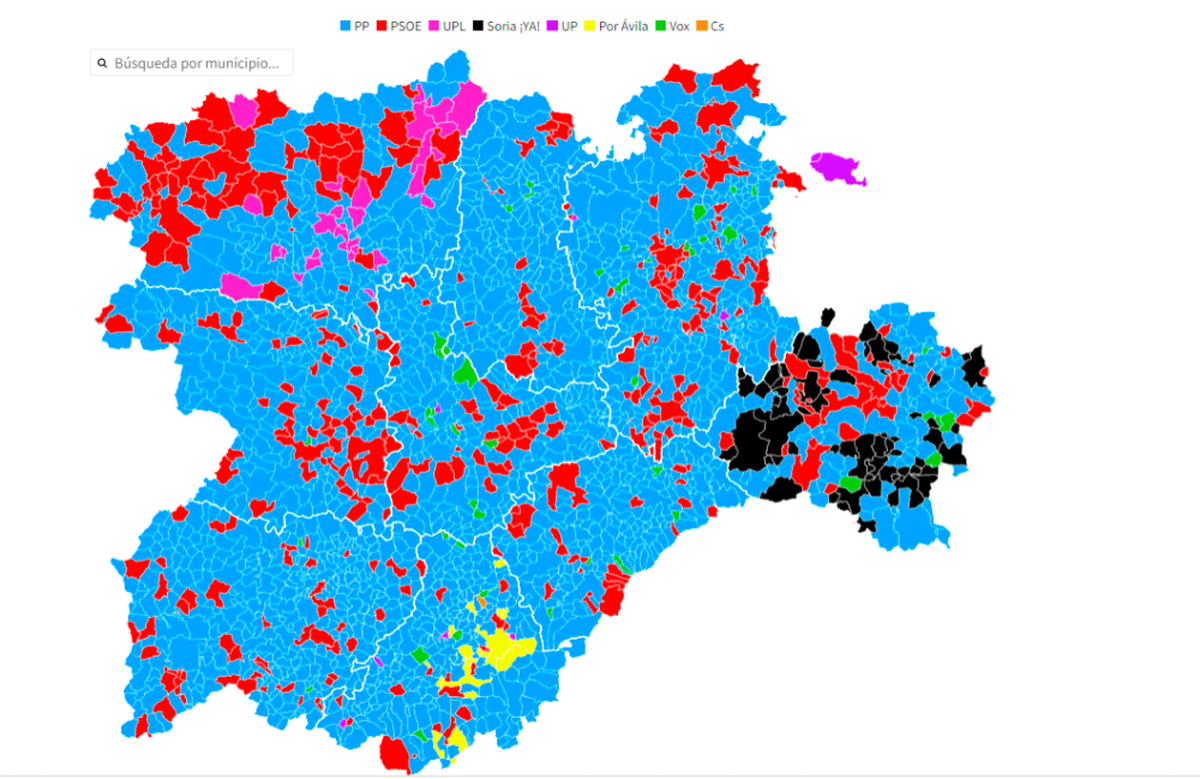 Los resultados de las elecciones de Castilla y León, municipio a municipio