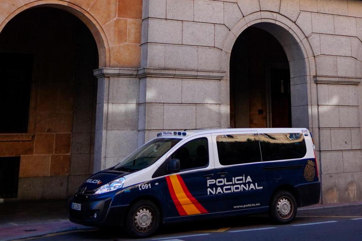 Un coche de la Policía Nacional delante del juzgado