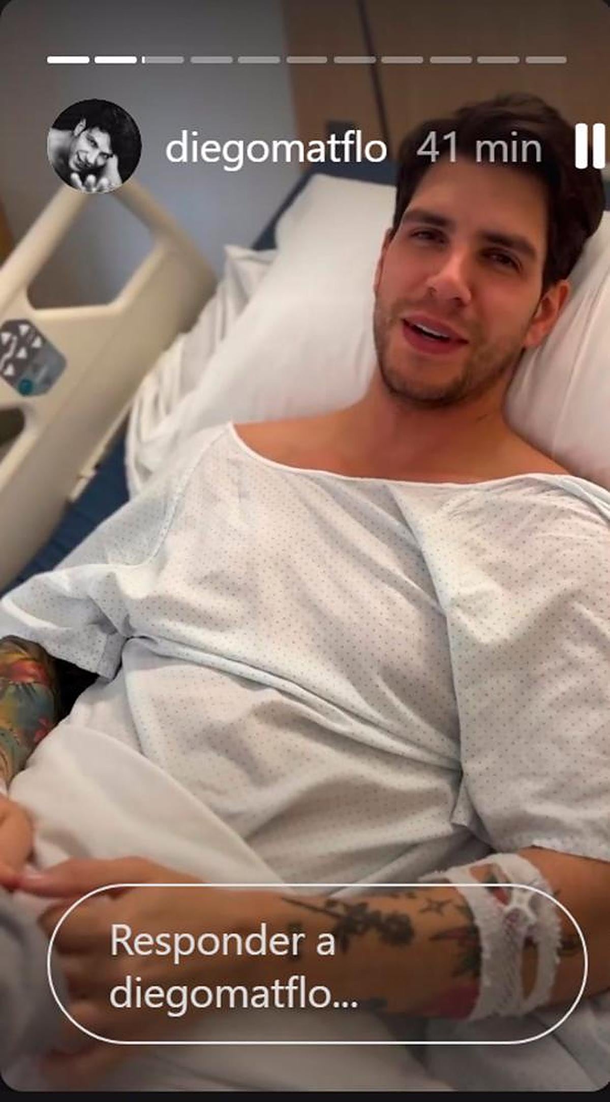 Diego Matamoros en el hospital.