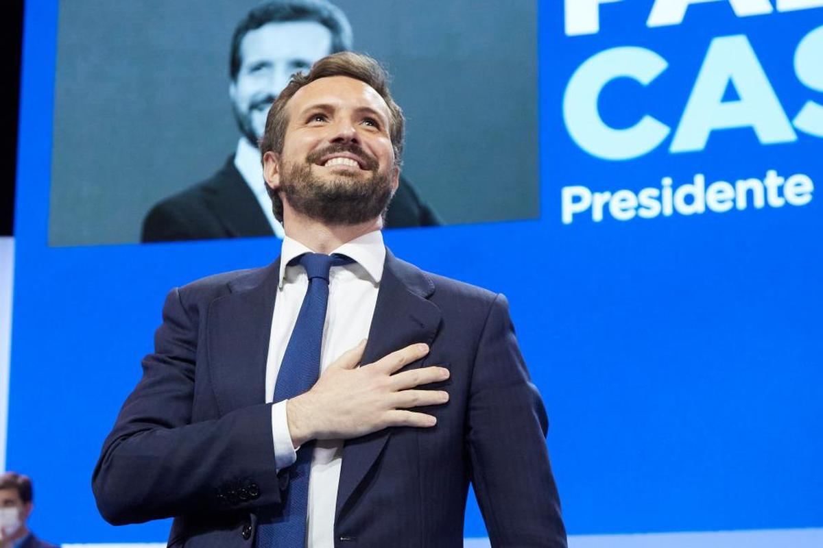 Pablo Casado, tras su intervención en el congreso del PP.