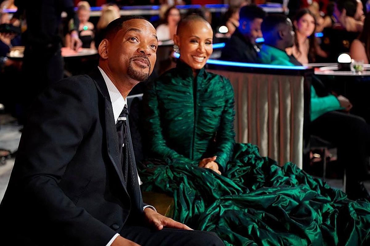 Will Smith junto a su esposa en la gala de los Oscar