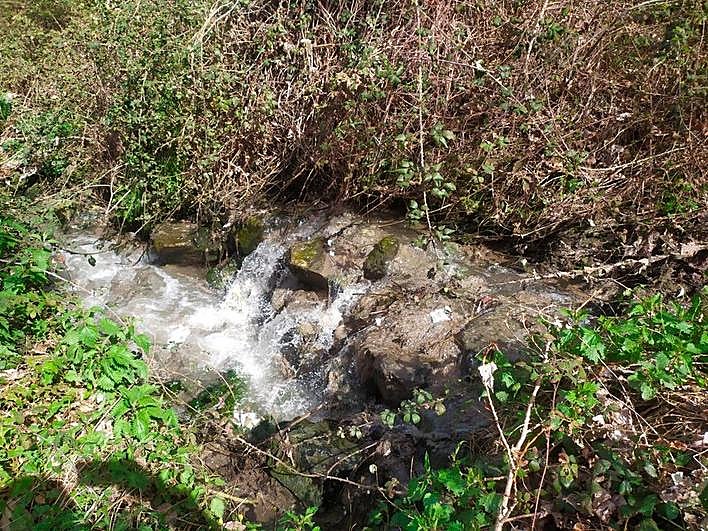 Vista de la salida de aguas residuales del colector de Candelario.