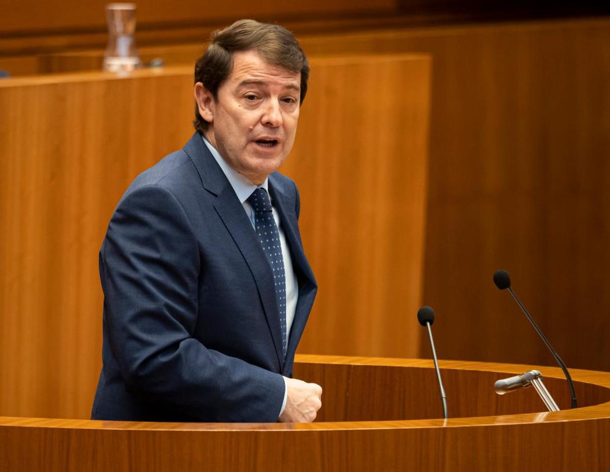 Alfonso Fernández Mañueco, durante su discurso de investidura.