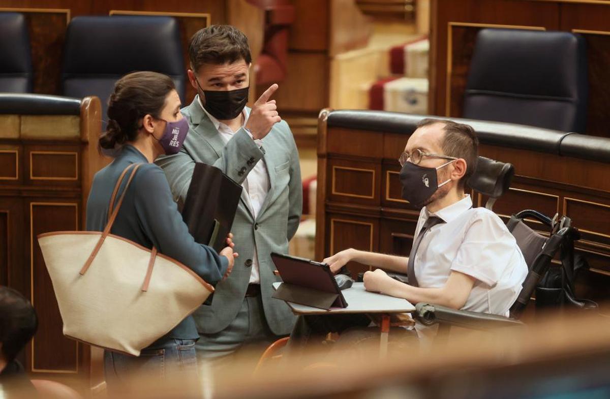 Irene Montero, Gabriel Rufián y Pablo Echenique