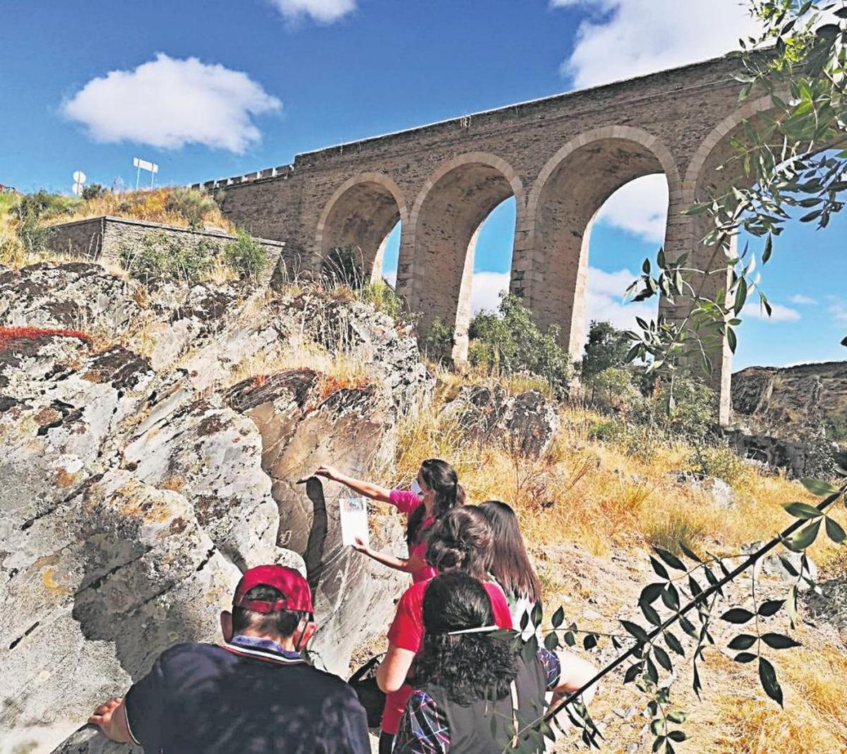 Turistas durante una de las visitas guiadas al yacimiento rupestre de Siega Verde