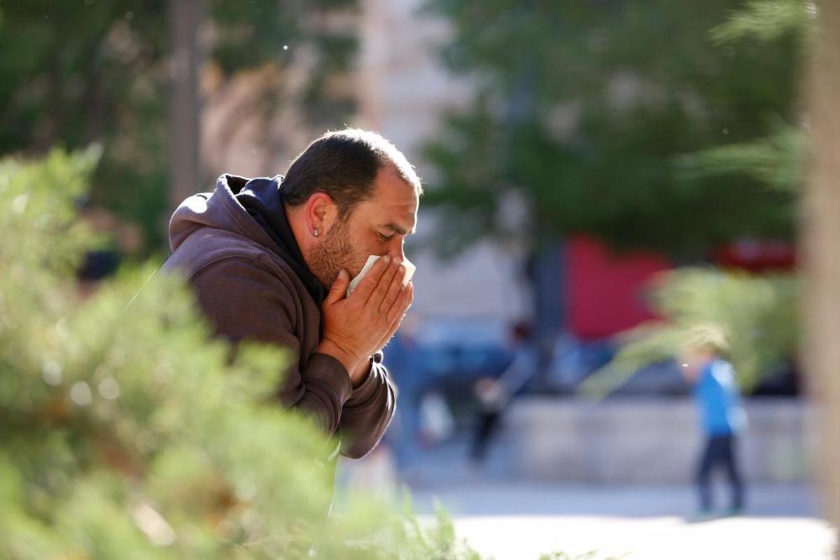 Un hombre utiliza un pañuelo para combatir los síntomas de la alergia. I ALMEIDA