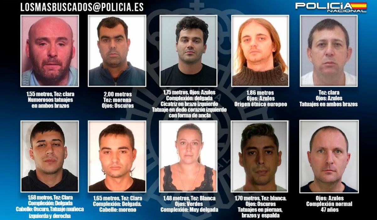 Fotos de los diez fugitivos en busca y captura