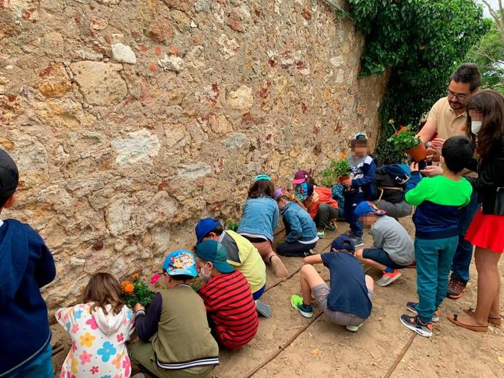 Alumnos del colegio Padre Manjón en el primer oasis de Salamanca.