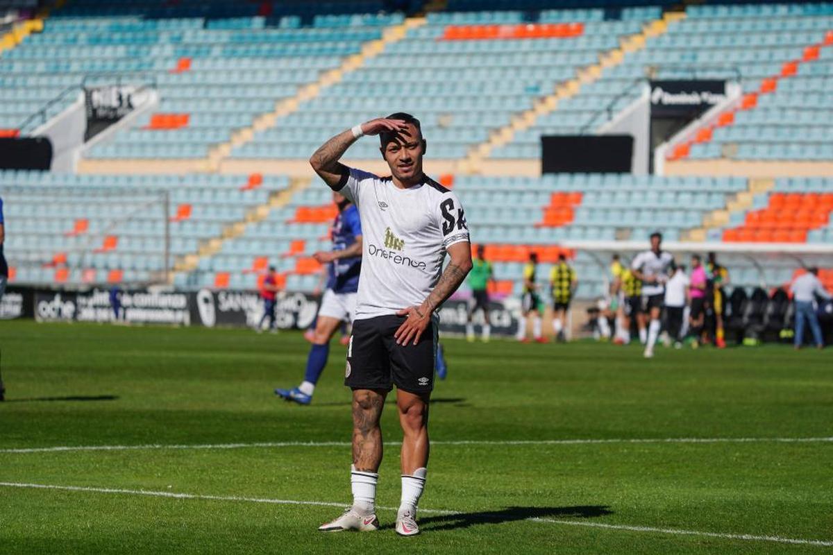 Juancho, en un partido con el Salamanca la pasada campaña