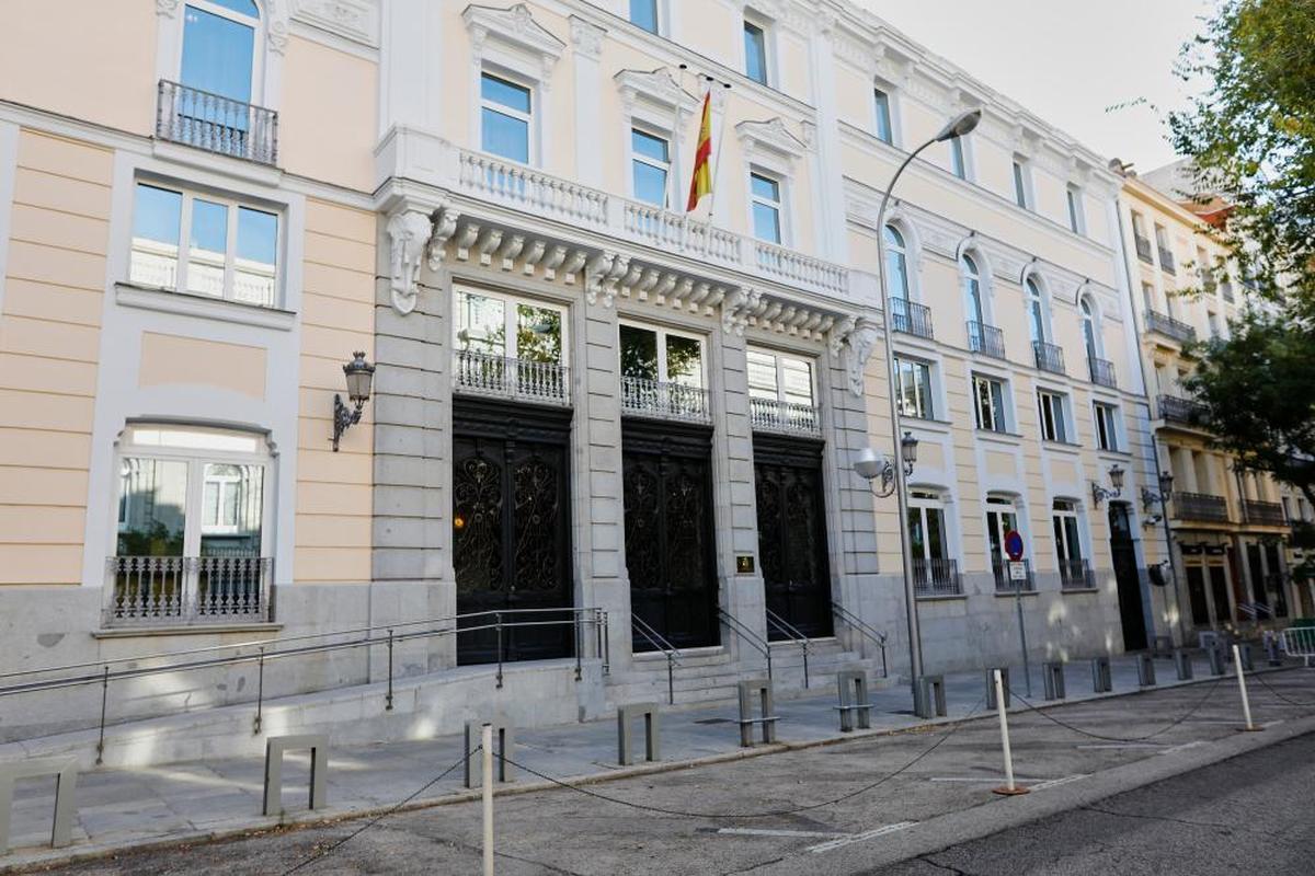 Fachada del edificio del Consejo General del Poder Judicial (CGPJ), en Madrid