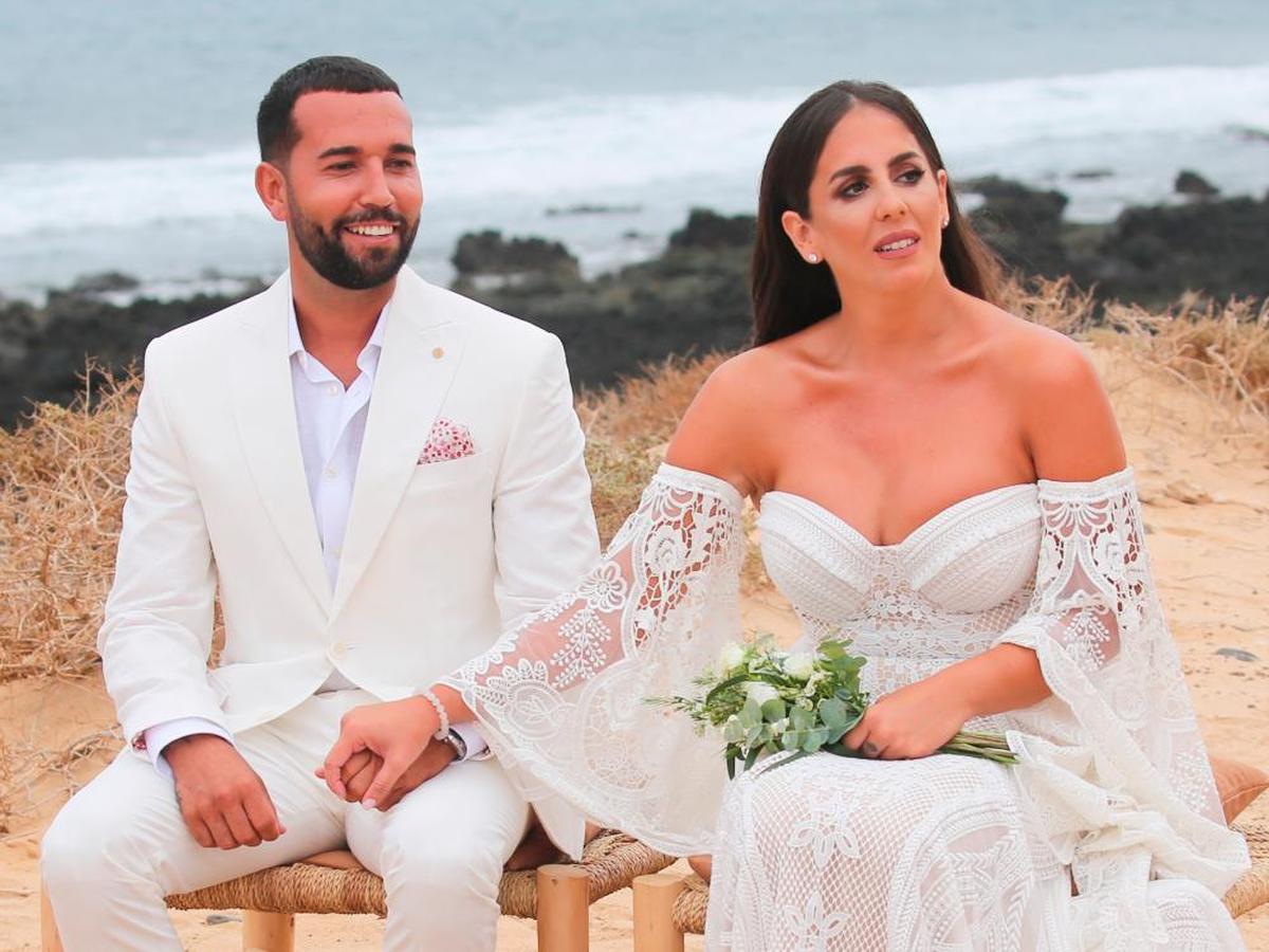 Omar Sánchez y Anabel Pantoja el día de su boda