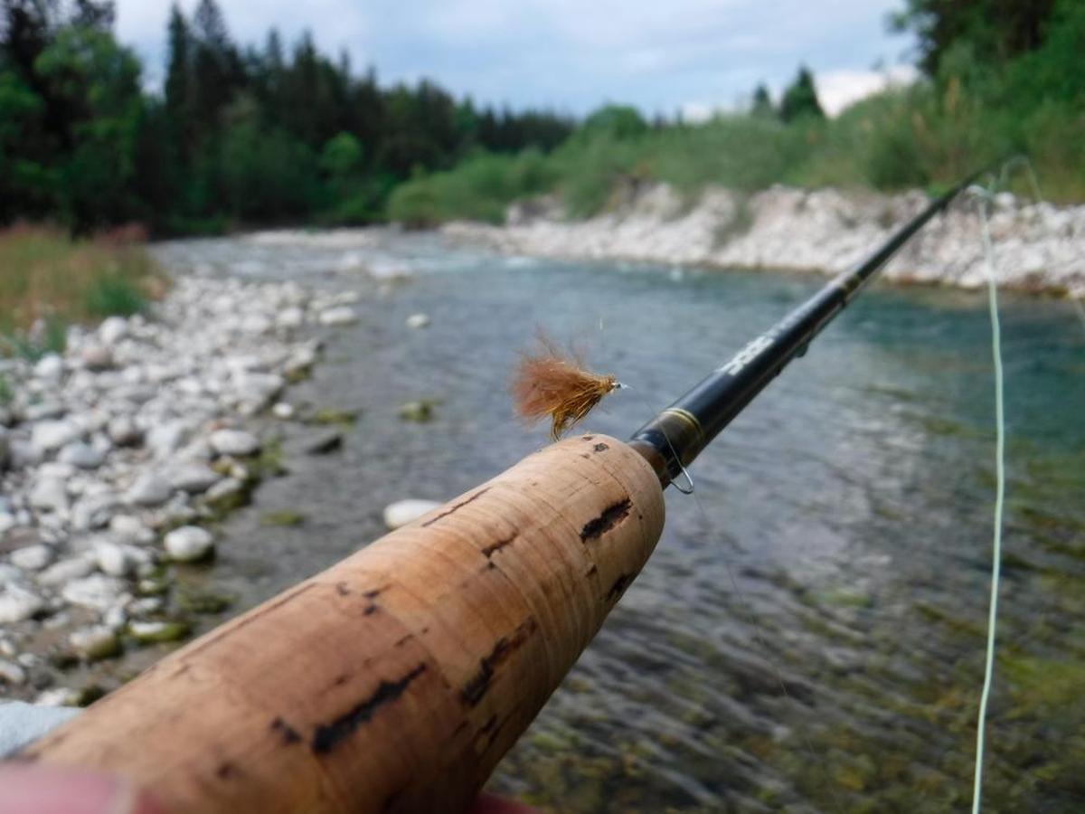 Pescando con el tricóptero del chorrón.