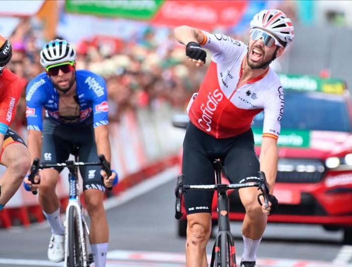 Jesús Herrada (Cofidis), celebra su victoria en la séptima etapa de La Vuelta Ciclista a España.