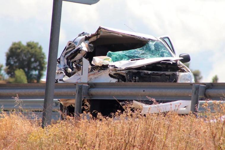 Estado en el que quedó el vehículo en el accidente mortal del pasado junio en la Autovía de la Plata