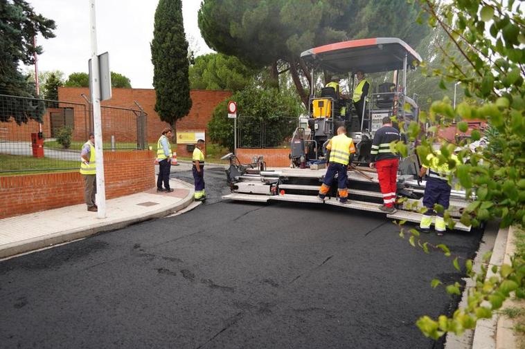 Trabajos de renovación del firme.