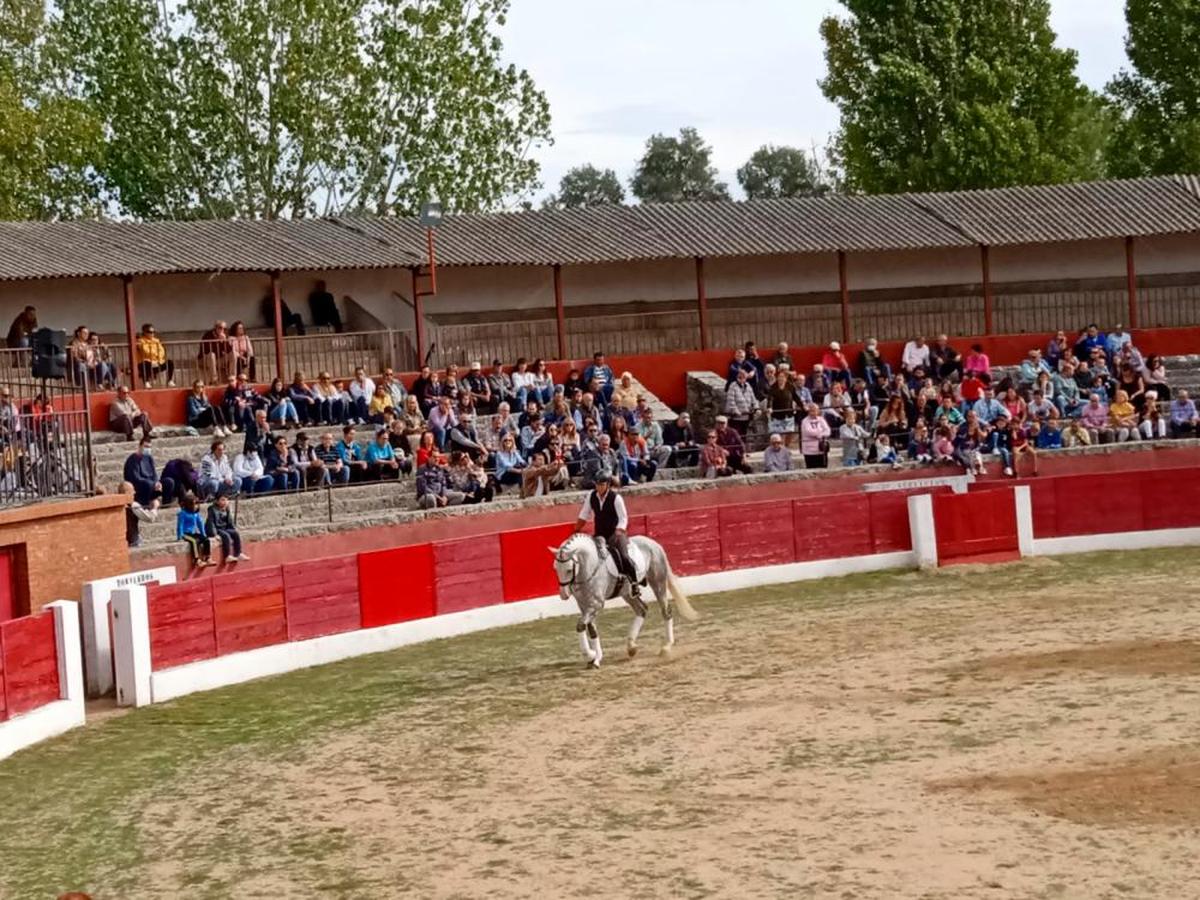 Exhibición de doma de caballos en la plaza de toros de Vitigudino