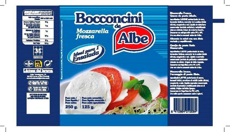 Mozzarella fresca de la marca Bocconcini de Albe