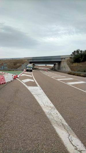 El punto de confluencia de la N-630, abierta, con el ramal a la A-62. EÑE