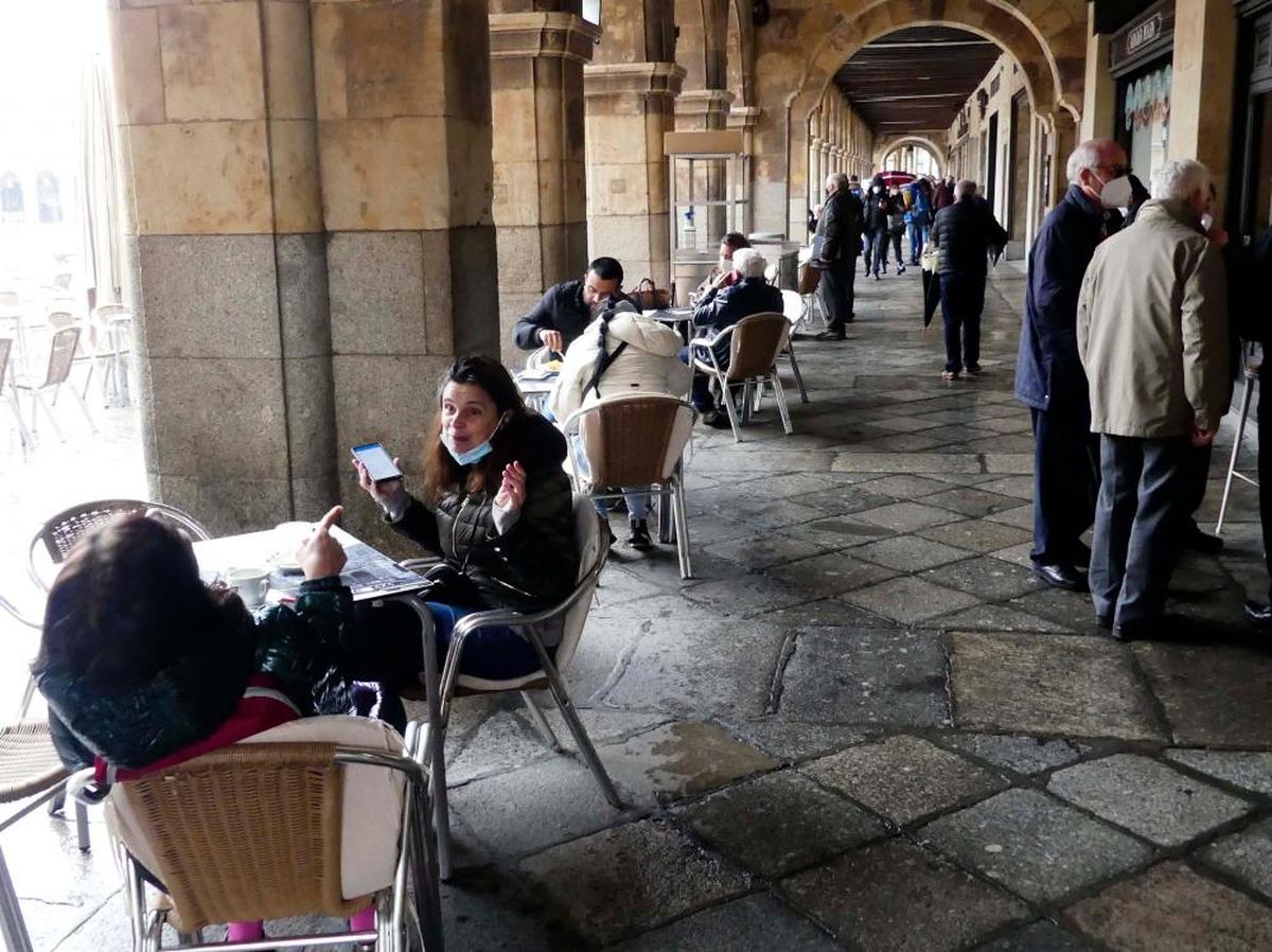 Terraza de un establecimiento de hostelería en Salamanca