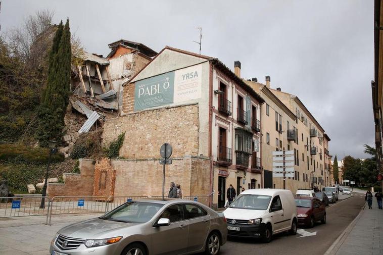 Tráfico en la calle San Pablo junto a la churrería