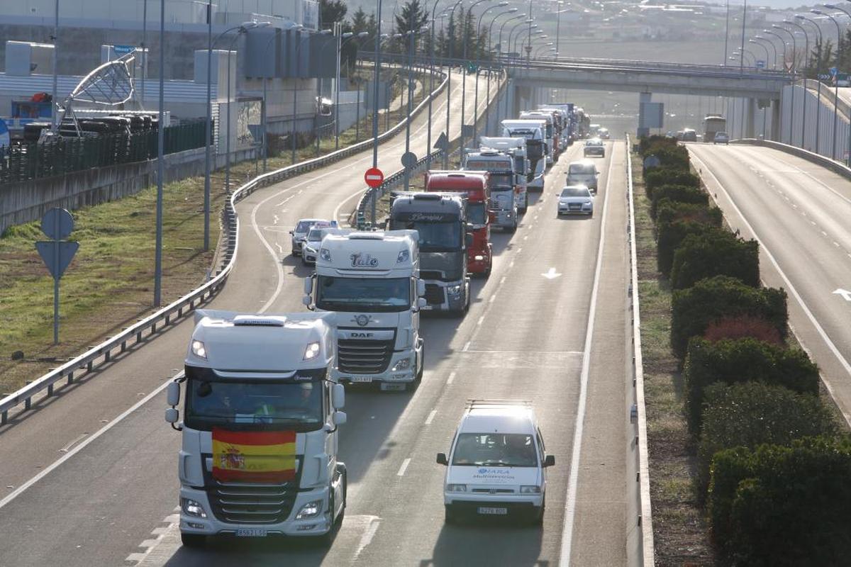 Huelga de transportistas en el pasado mes de marzo.