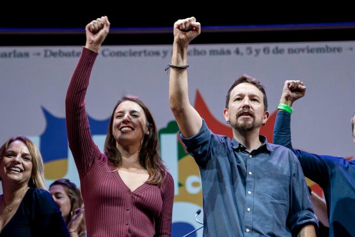 El exlíder de Podemos, Pablo Iglesias, y la ministra de Igualdad, Irene Montero.