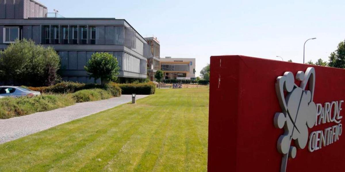 Cuatro de los edificios que configuran el Parque Científico de Villamayor de la Universidad de Salamanca