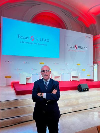 Fermín Sánchez-Guijo, en la ceremonia de entrega de las becas Gilead.