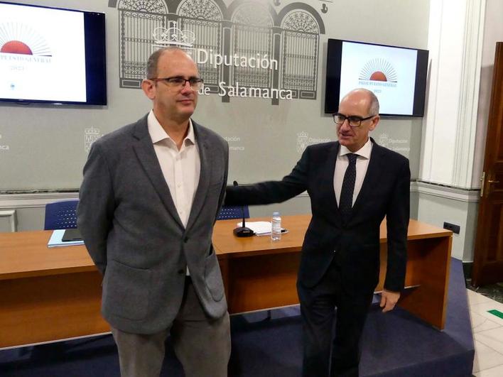 Antonio Luis Sánchez, diputado de Economía, y Javier Iglesias, presidente de la Diputación