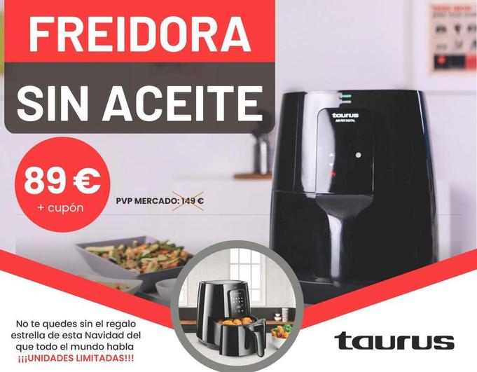 Consigue con LA GACETA la freidora sin aceite TAURUS por sólo 89 €