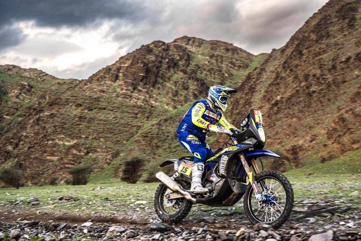 Lorenzo Santolino, durante la segunda etapa del Dakar.