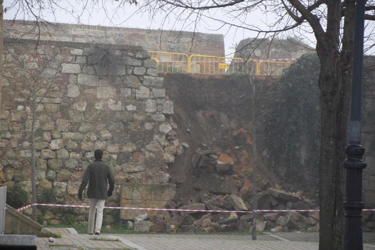 Parte de la muralla que se ha derrumbado en Ciudad Rodrigo