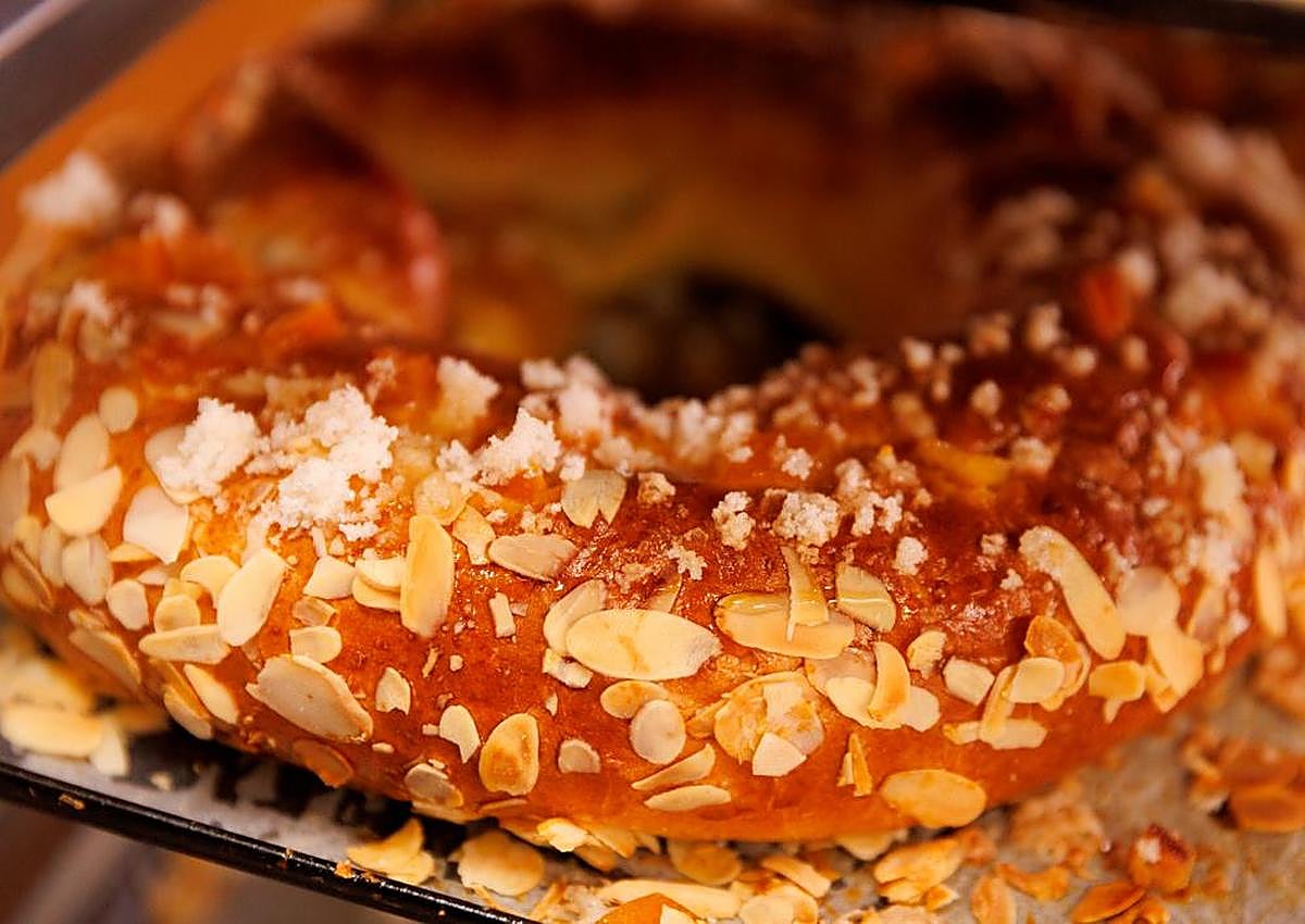 Detalle de un roscón de Reyes
