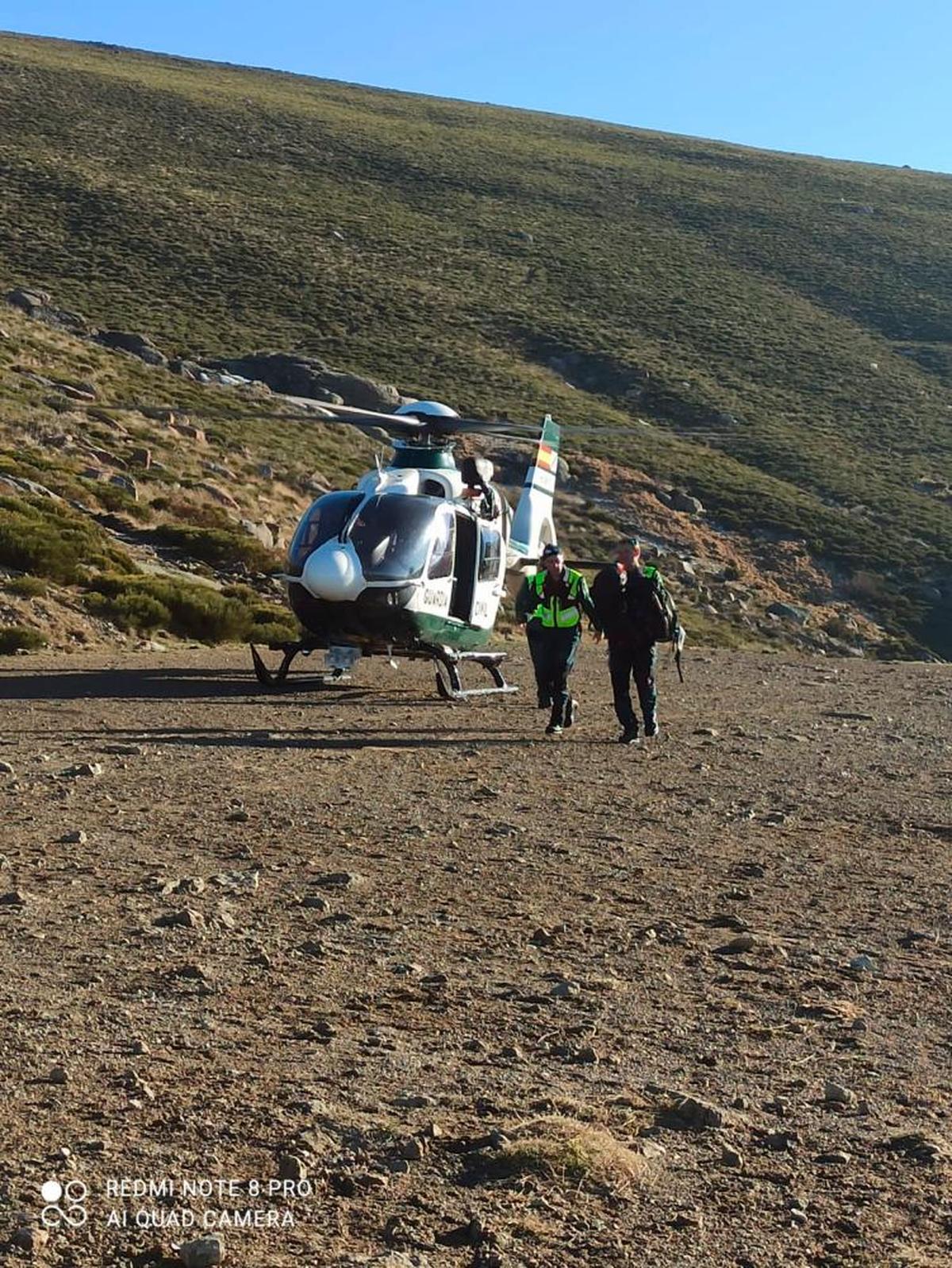 El helicóptero de la Guardia Civil que participa en las búsqueda de José Antonio Martínez.