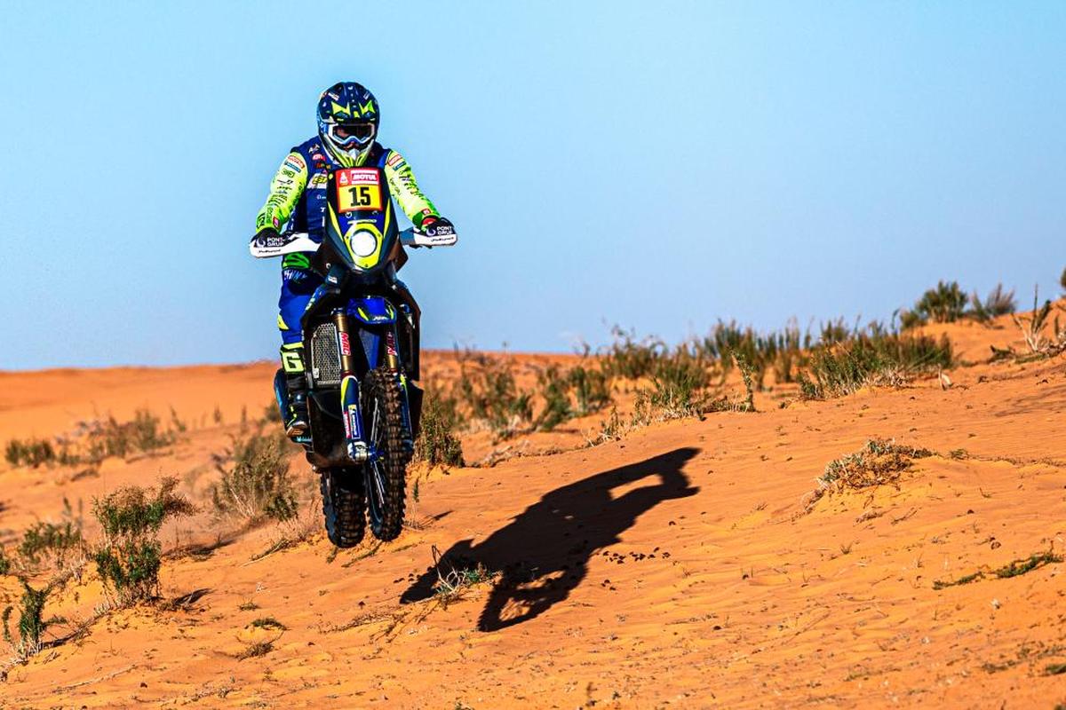 Santolino volando sobre las dunas.