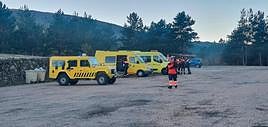 Equipos de rescate en la primera plataforma de El Travieso.