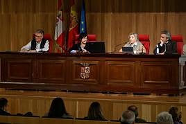 Jaime García, Anna Grau, Teresa Rodríguez y Javier García, este jueves en Salamanca