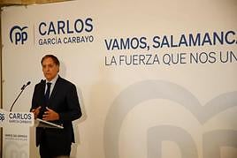 Carlos García Carbayo, durante su presentación como candidato a presidir el PP de Salamanca.
