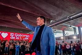 Pedro Sánchez, durante un acto que conmemora el 8M