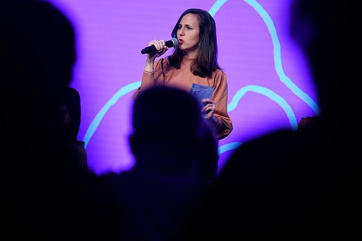 La ministra Ione Belarra en un encuentro feminista