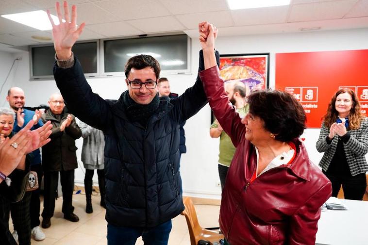 Soledad Murillo y José Luis Mateos, tras conocerse los resultados de las primarias socialistas.