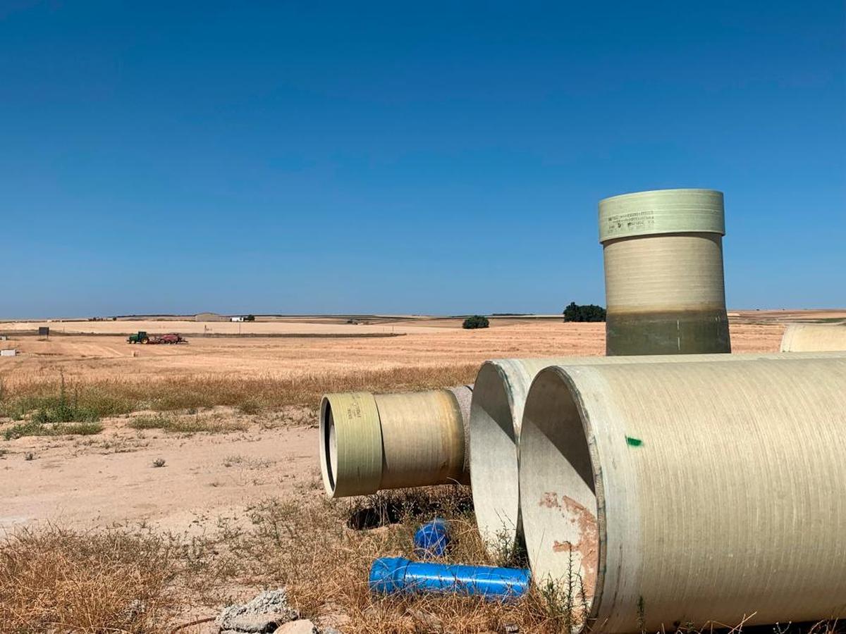 Tuberías utilizadas en el regadío de La Armuña