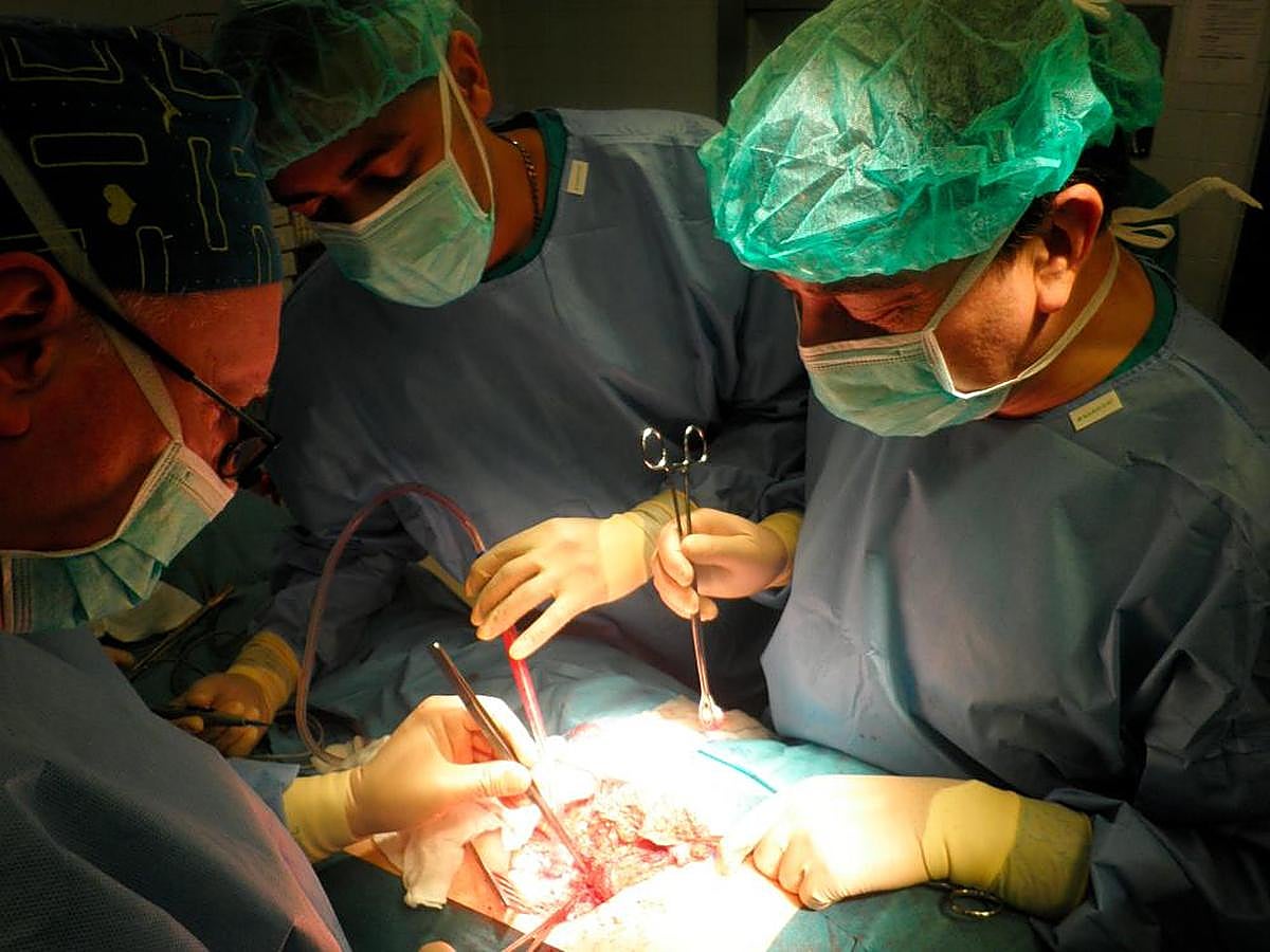 Imagen de una cirugía de trasplante realizada en Salamanca por urólogos.