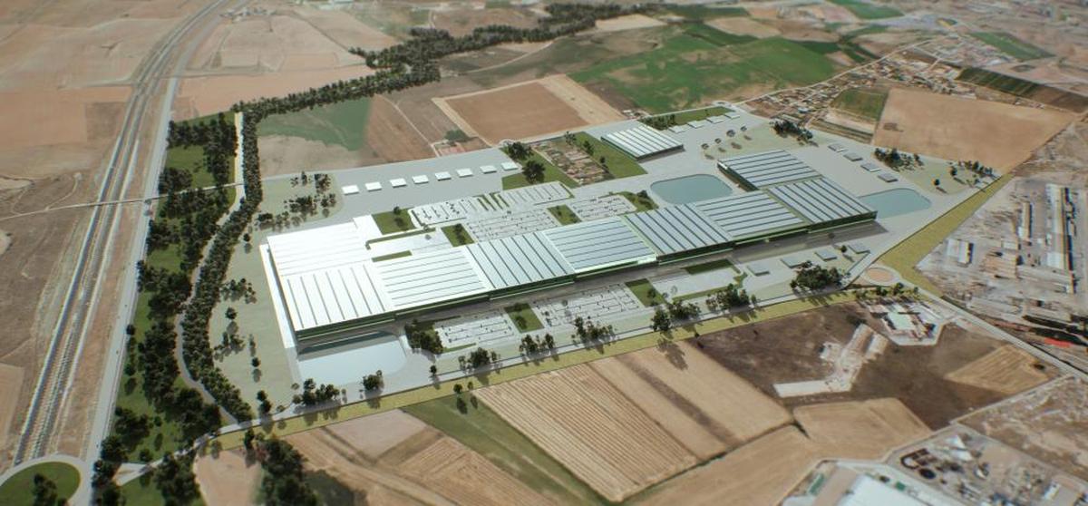 La gigafábrica de baterías que InoBat Auto quiere construir en Valladolid, según una simulación digital realizada por el Ayuntamiento vallisoletano