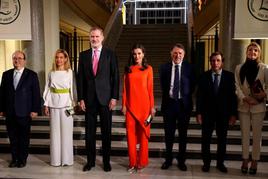 Los Reyes, durante el acto conmemorativo del Centenario de la Inauguración de la primera Casa del Libro